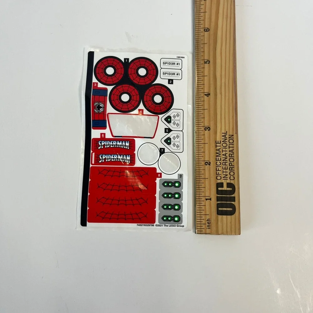 LEGO‎ Spider-Man Sticker Sheet 74527 Marvel Super Heroes 2021 Red Blue MISSING 3